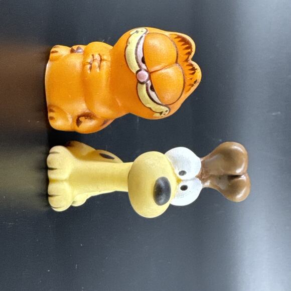 Vintage 80's Garfield & Odie Pencil Topper & Figurines, Rubber - Picture 8 of 14